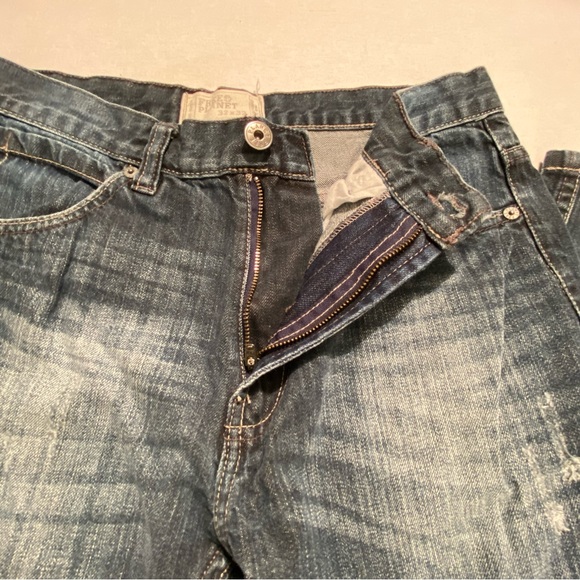 Free Planet Men’s Straight Leg Distressed Blue Jeans, Size 32/32 - Picture 6 of 12